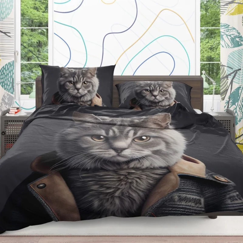 3D Cat Avatar for Gamers Bedding Set