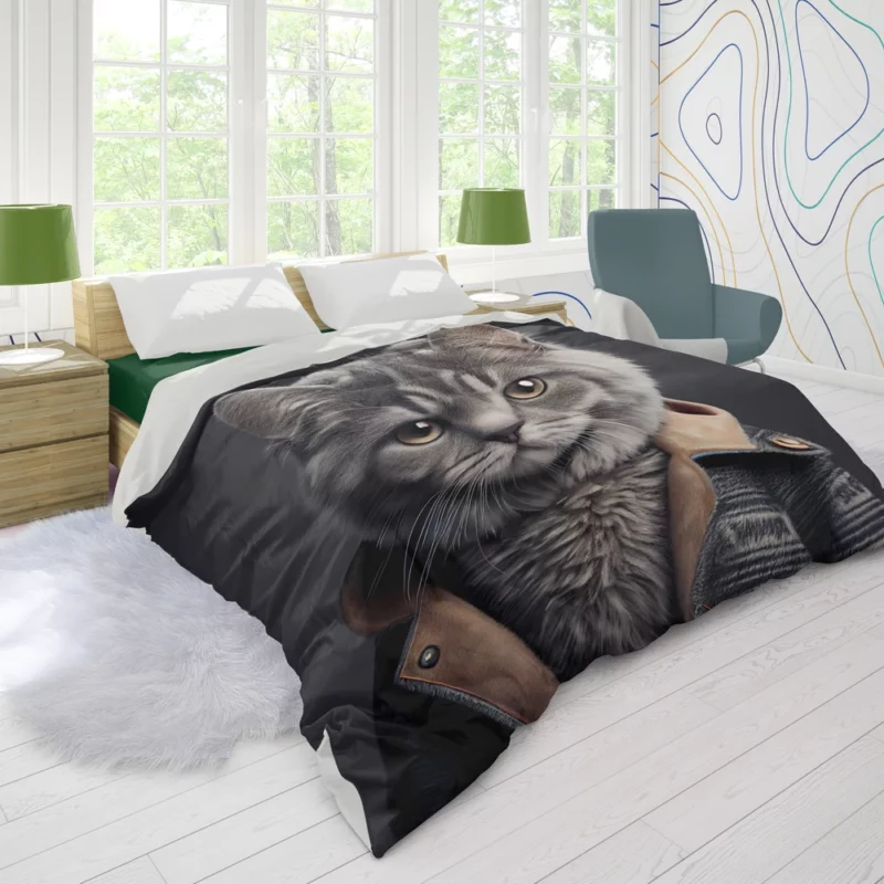 3D Cat Avatar for Gamers Duvet Cover