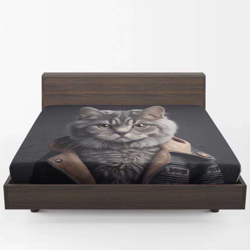 3D Cat Avatar for Gamers Fitted Sheet 1