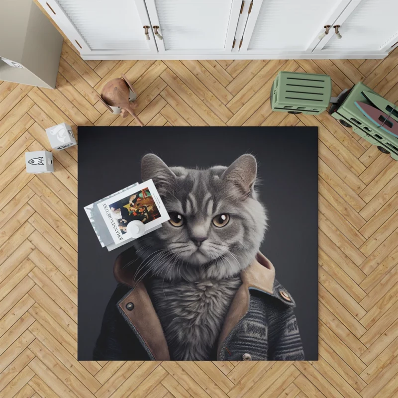 3D Cat Avatar for Gamers Rug