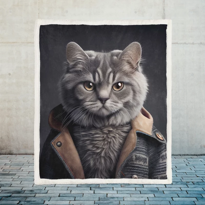 3D Cat Avatar for Gamers Sherpa Fleece Blanket