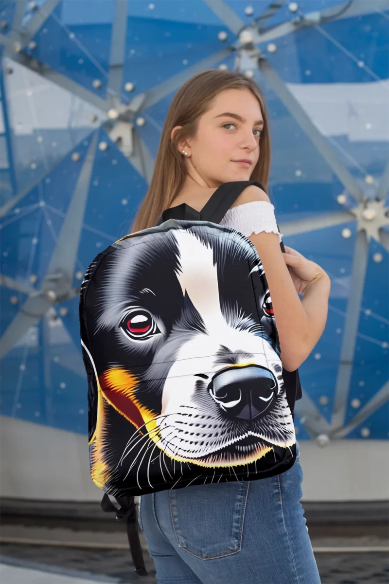 Adorable Black Puppy Dog Print Backpack 2