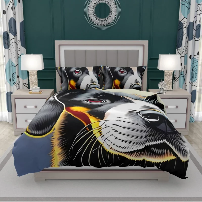 Adorable Black Puppy Dog Print Bedding Set 1