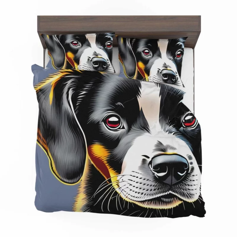 Adorable Black Puppy Dog Print Bedding Set 2