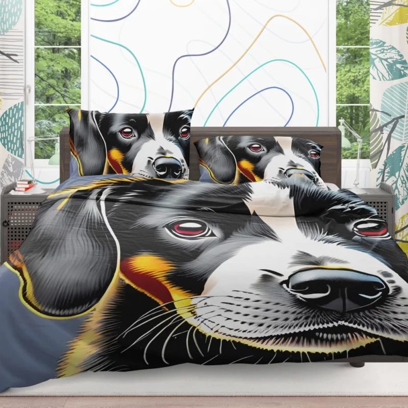 Adorable Black Puppy Dog Print Bedding Set