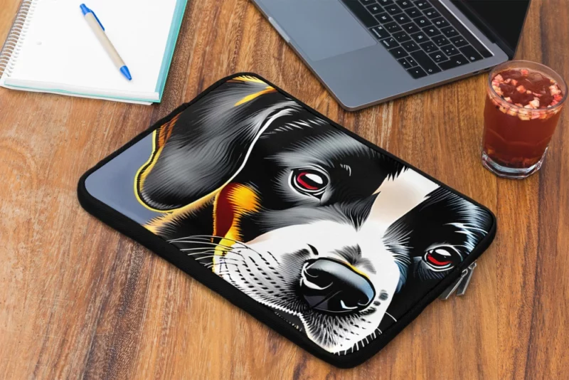 Adorable Black Puppy Dog Print Laptop Sleeve 2