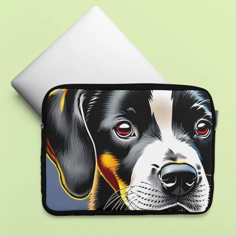 Adorable Black Puppy Dog Print Laptop Sleeve