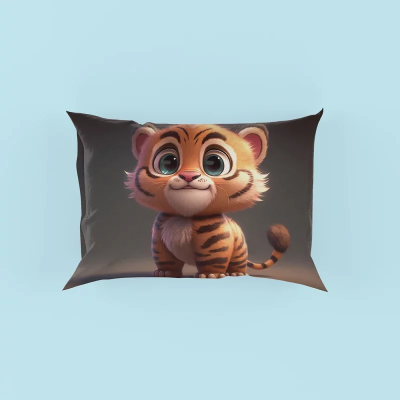 Adorable Cartoon-Style Baby Tiger Pillow Cases