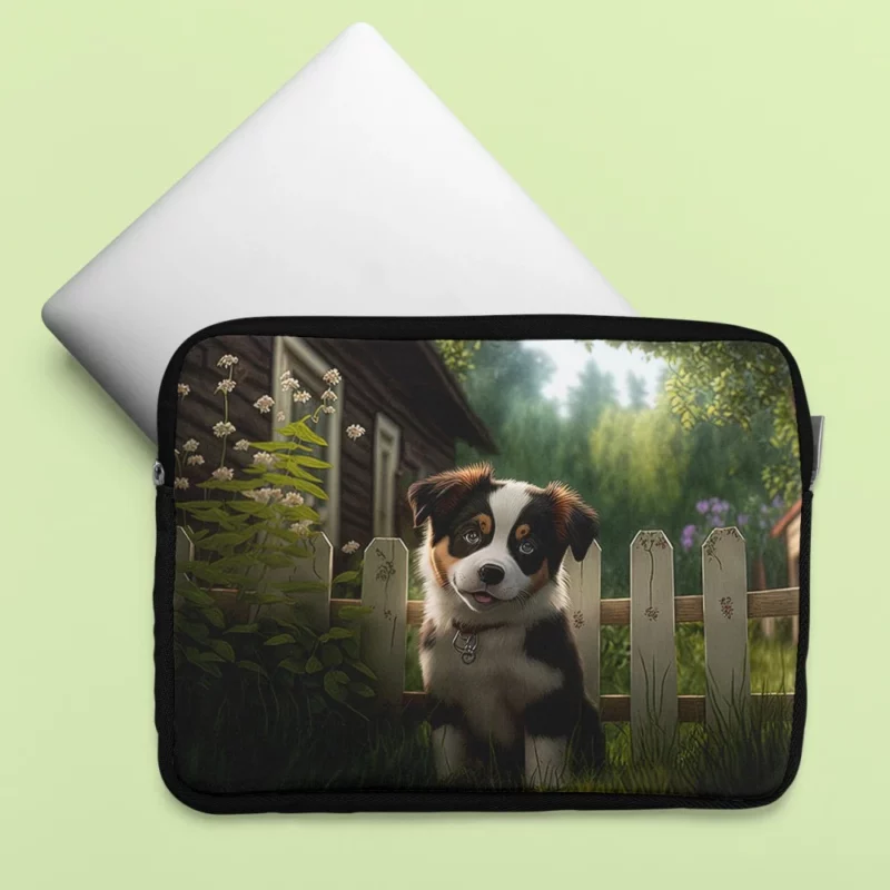 Adorable Puppy Garden Statue Laptop Sleeve