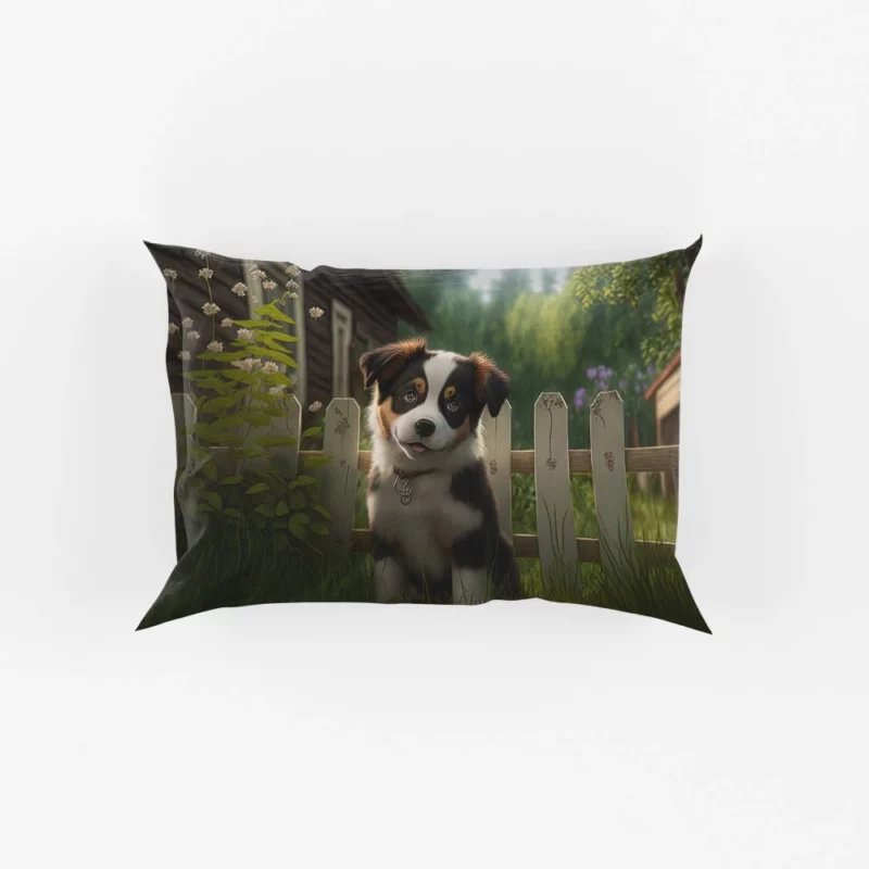 Adorable Puppy Garden Statue Pillow Cases