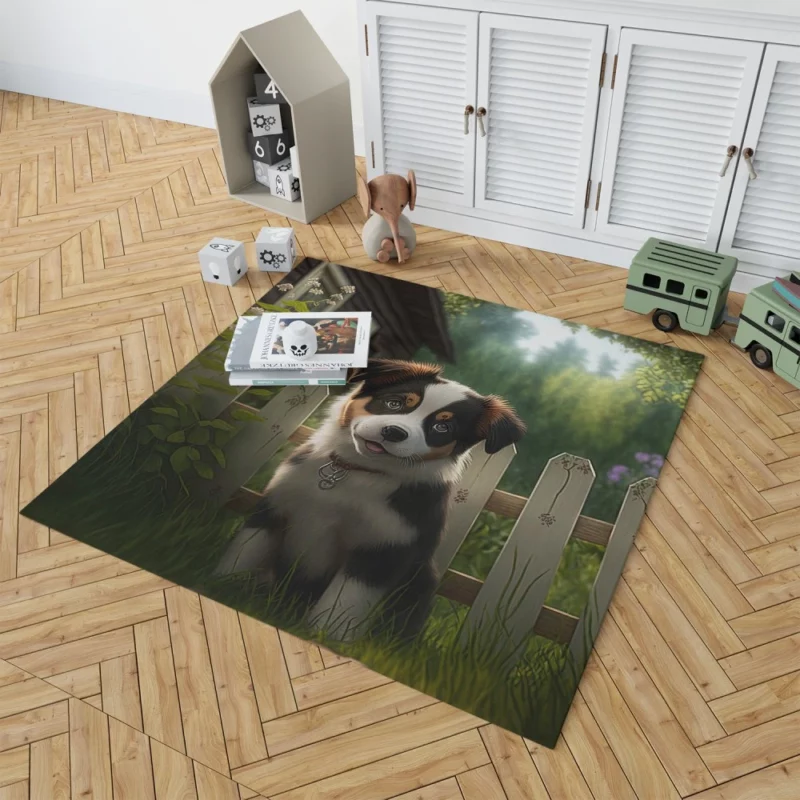 Adorable Puppy Garden Statue Rug 1