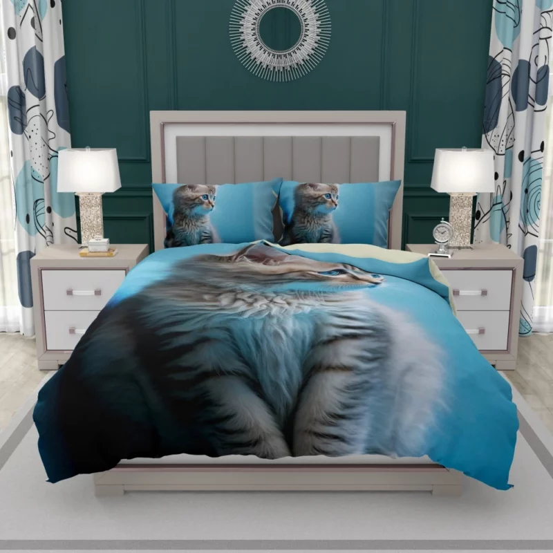 Adorable Seated Kitten Pet Bedding Set 1