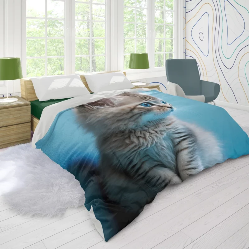 Adorable Seated Kitten Pet Duvet Cover