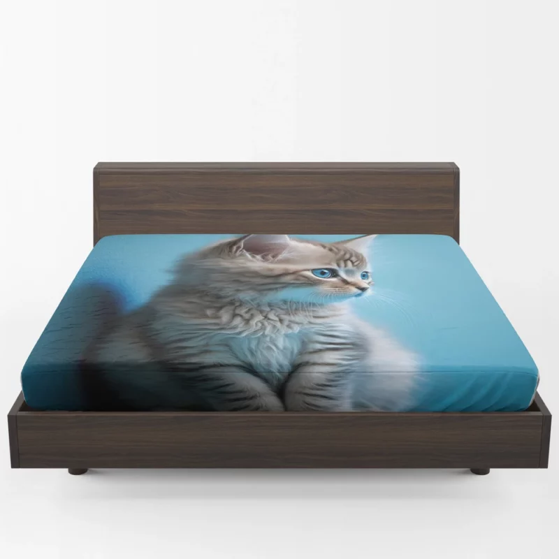 Adorable Seated Kitten Pet Fitted Sheet 1