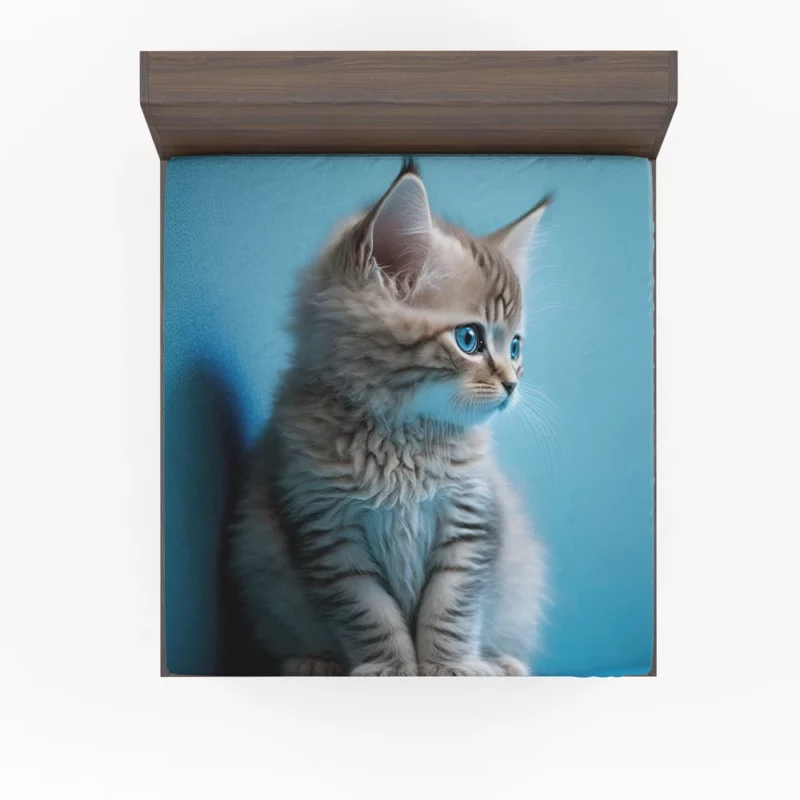 Adorable Seated Kitten Pet Fitted Sheet