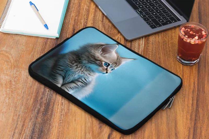 Adorable Seated Kitten Pet Laptop Sleeve 2