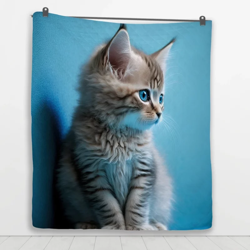 Adorable Seated Kitten Pet Quilt Blanket 1