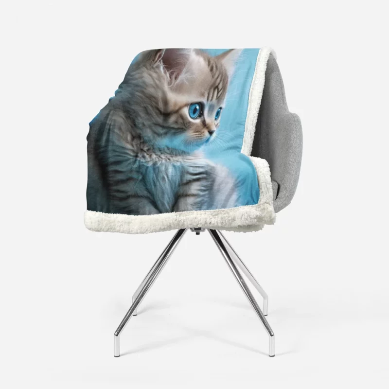 Adorable Seated Kitten Pet Sherpa Fleece Blanket 1