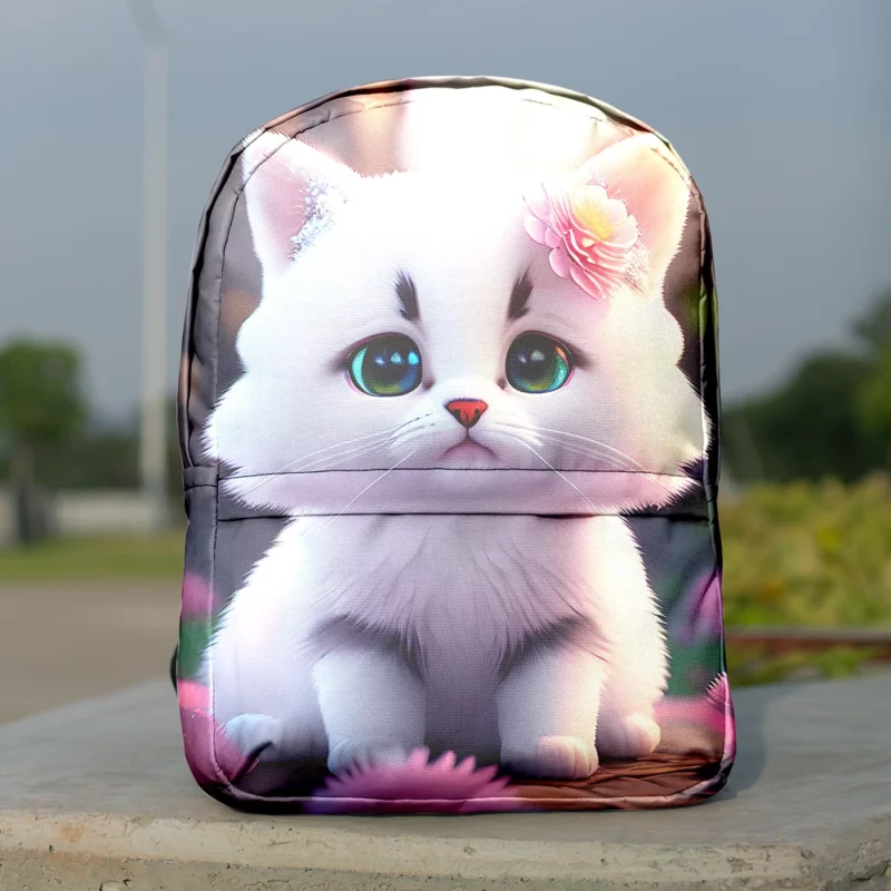 Adorable Snow White Baby Cat Backpack