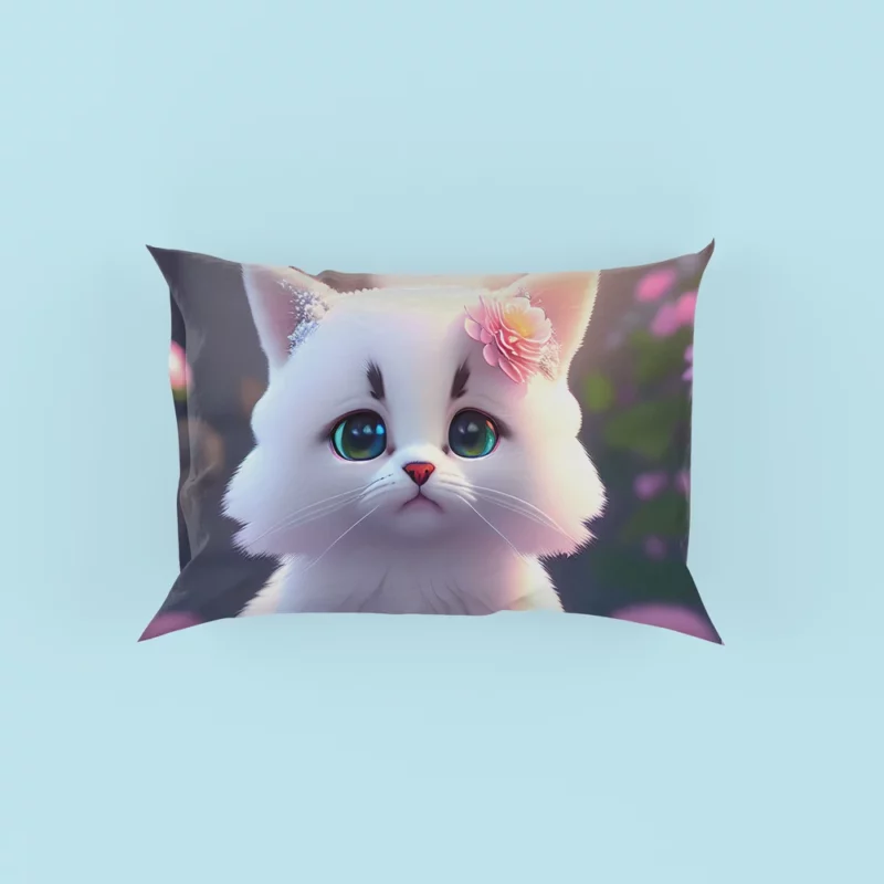 Adorable Snow White Baby Cat Pillow Cases