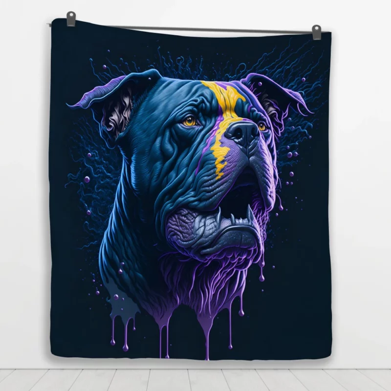 American Bully Oil Painting Quilt Blanket 1