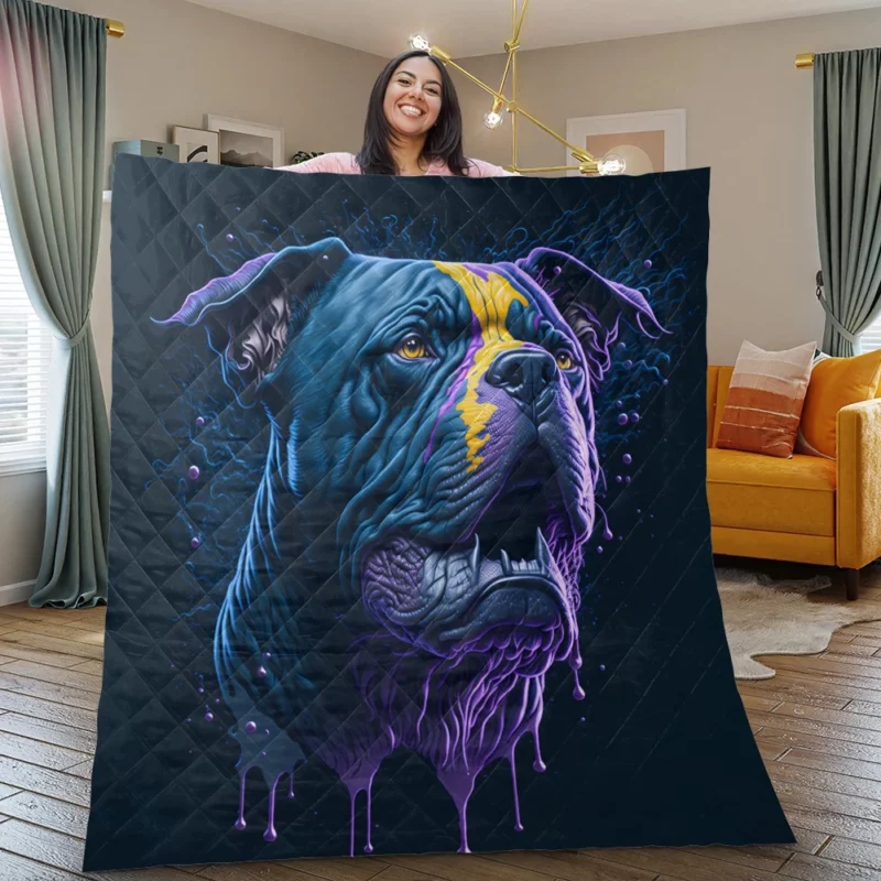 American Bully Oil Painting Quilt Blanket