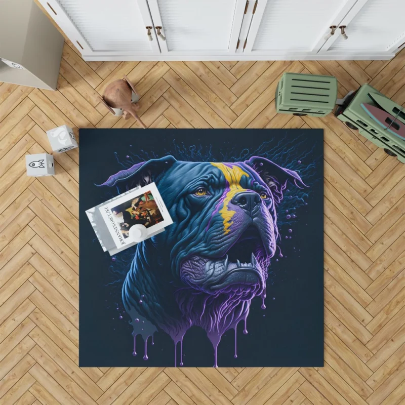 American Bully Oil Painting Rug