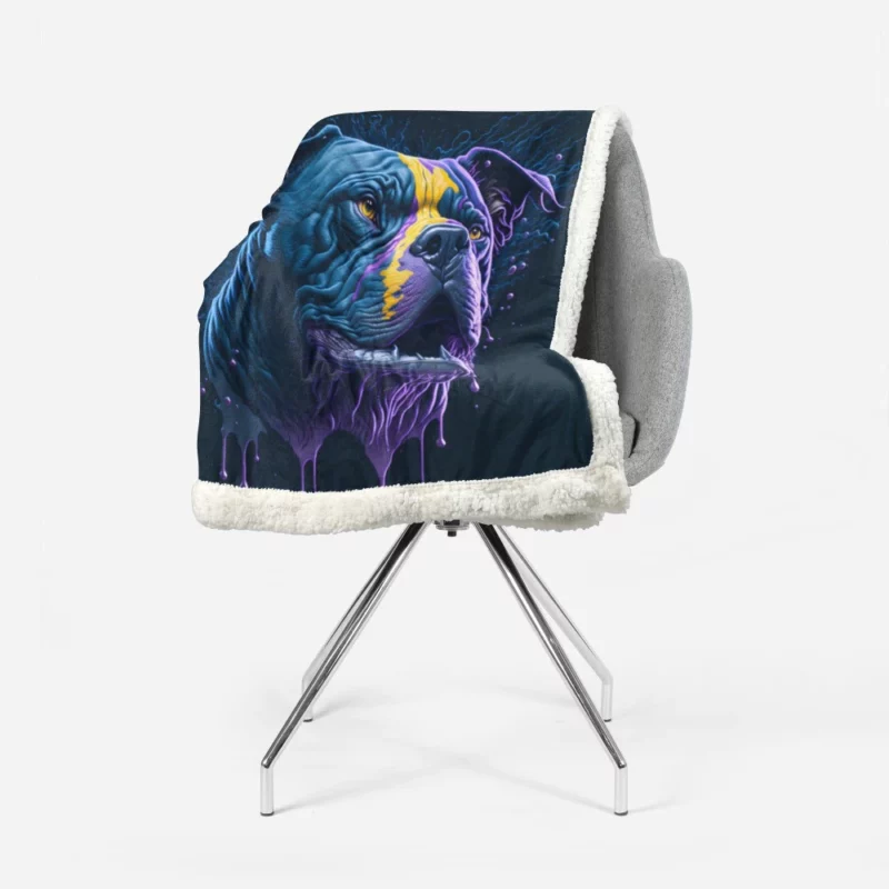 American Bully Oil Painting Sherpa Fleece Blanket 1