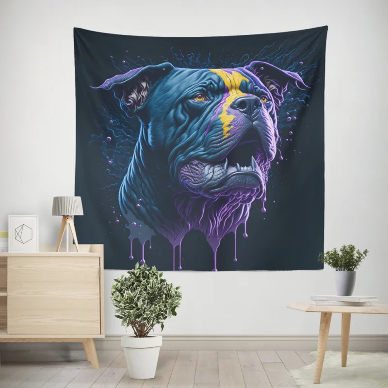 American Bully Oil Painting Wall Tapestry