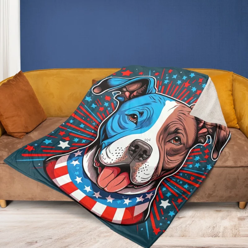 American Staffordshire Dog Fleece Blanket 1