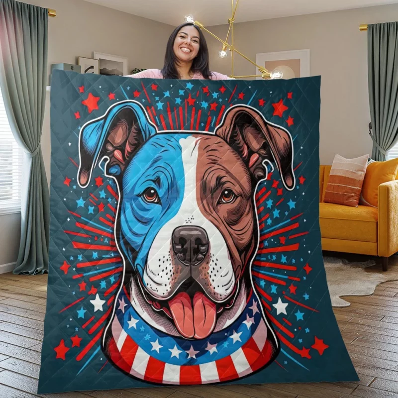 American Staffordshire Dog Quilt Blanket
