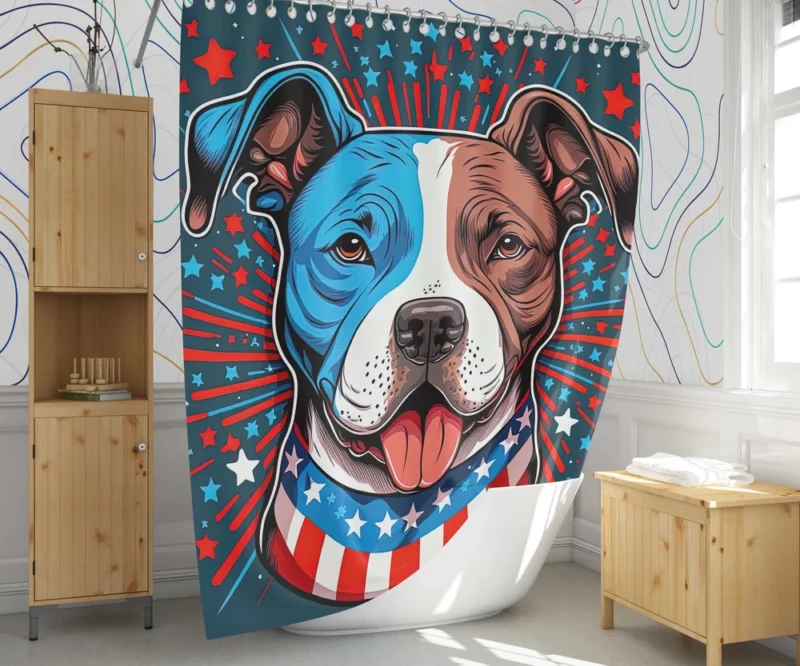 American Staffordshire Dog Shower Curtain 1