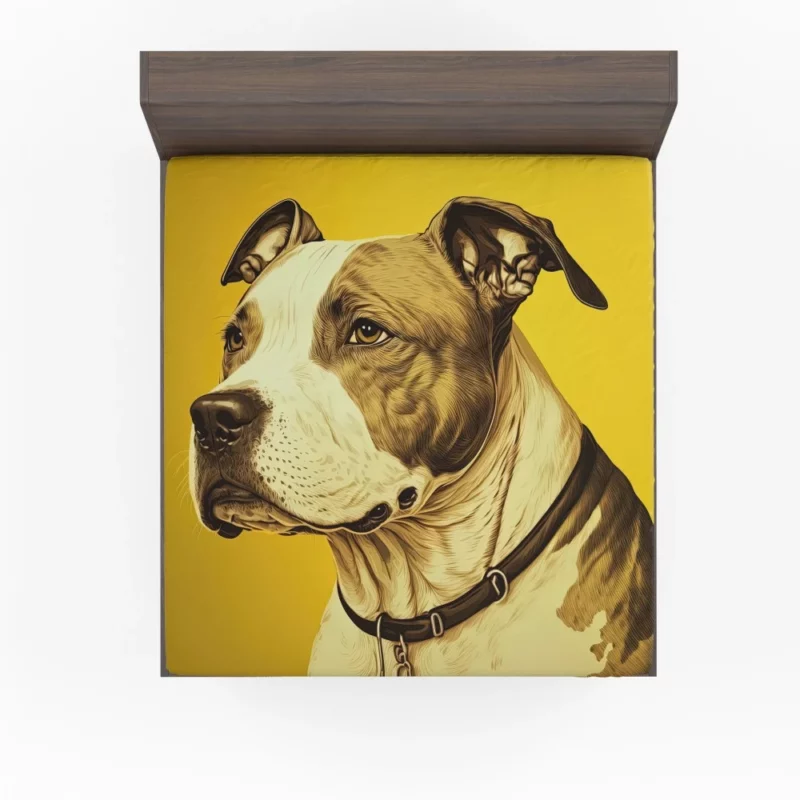 American Staffordshire Dog in Solitude Fitted Sheet