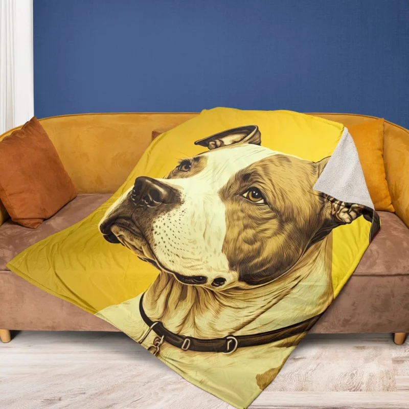 American Staffordshire Dog in Solitude Fleece Blanket 1