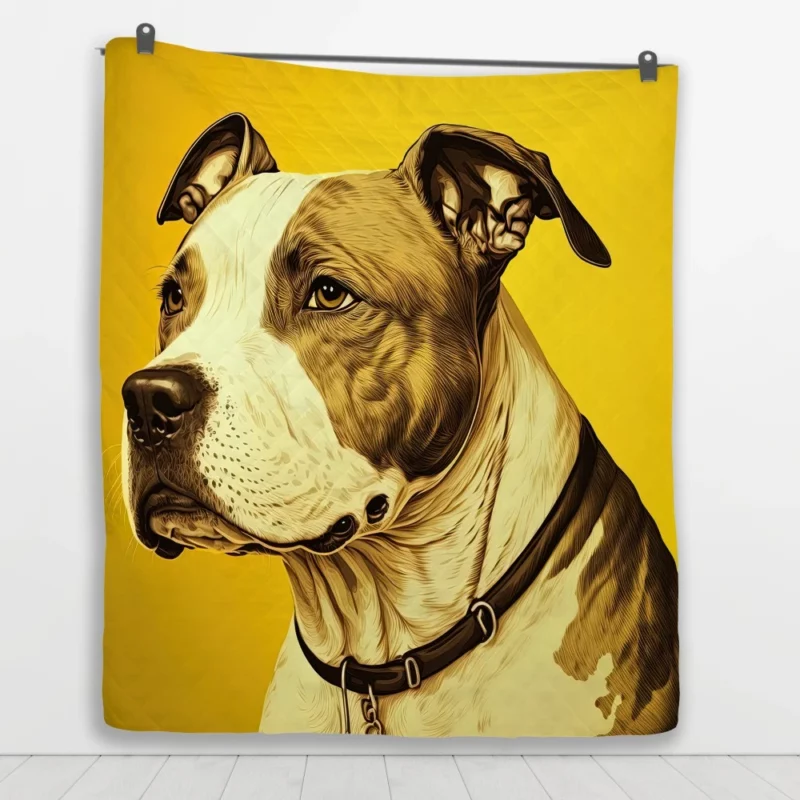 American Staffordshire Dog in Solitude Quilt Blanket 1