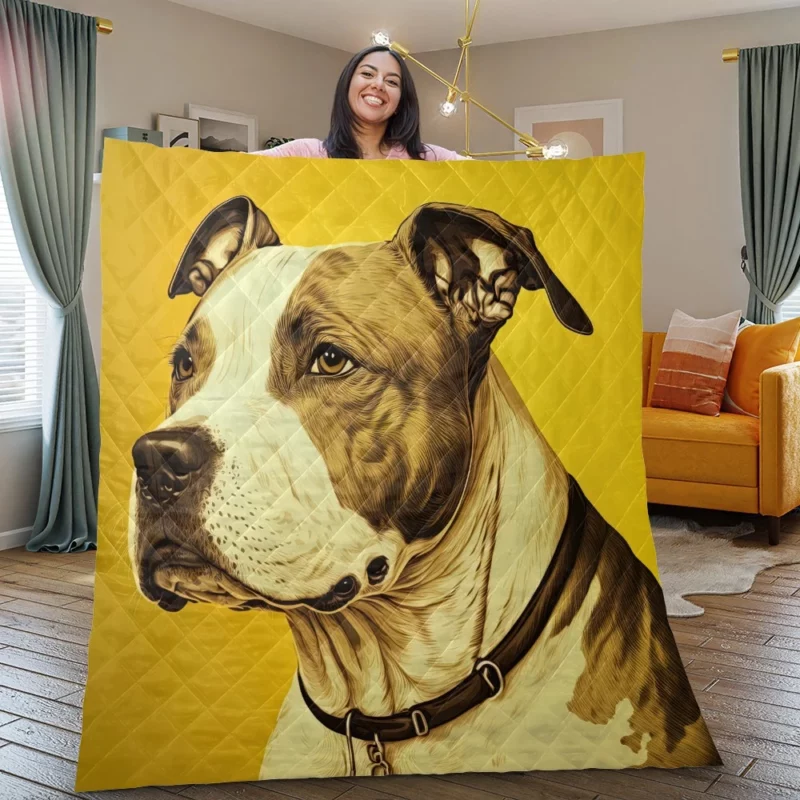 American Staffordshire Dog in Solitude Quilt Blanket