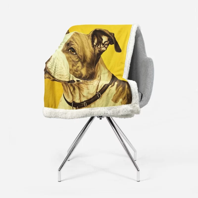 American Staffordshire Dog in Solitude Sherpa Fleece Blanket 1