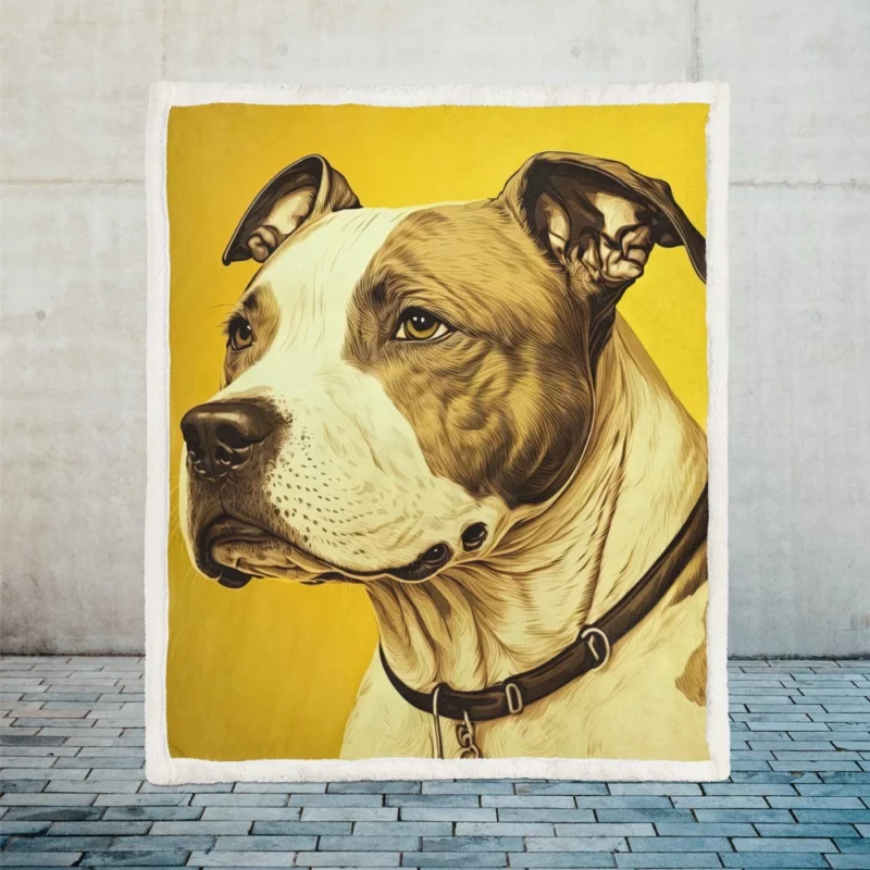 American Staffordshire Dog in Solitude Sherpa Fleece Blanket