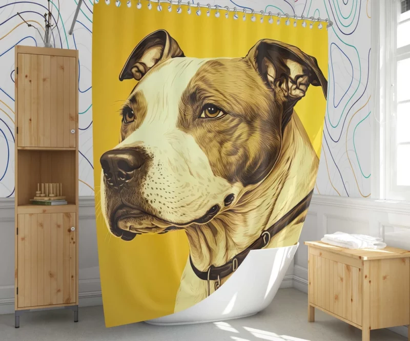 American Staffordshire Dog in Solitude Shower Curtain 1