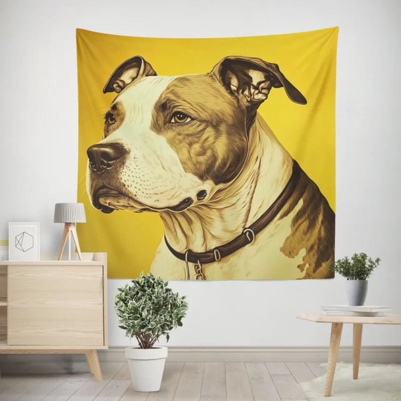 American Staffordshire Dog in Solitude Wall Tapestry