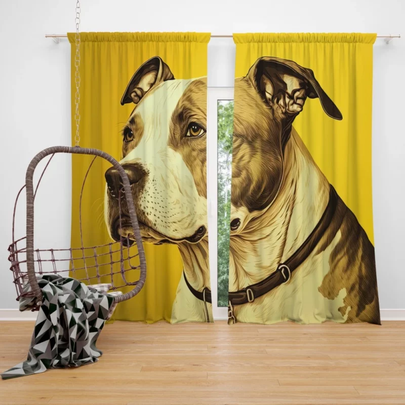 American Staffordshire Dog in Solitude Window Curtain