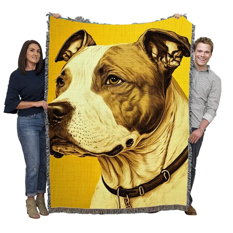 American Staffordshire Dog in Solitude Woven Blanket