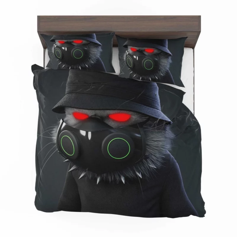 Angry Camouflage Cat Figure Bedding Set 2