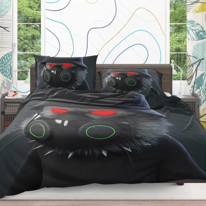 Angry Camouflage Cat Figure Bedding Set