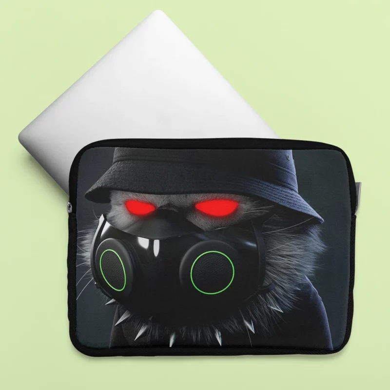 Angry Camouflage Cat Figure Laptop Sleeve