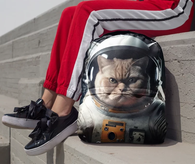 Angry Cat in Space Suit Backpack 1