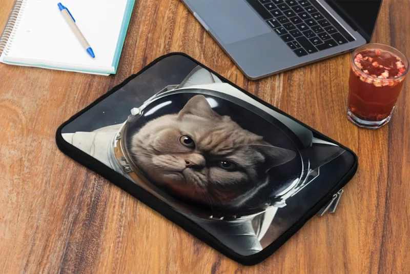 Angry Cat in Space Suit Laptop Sleeve 2