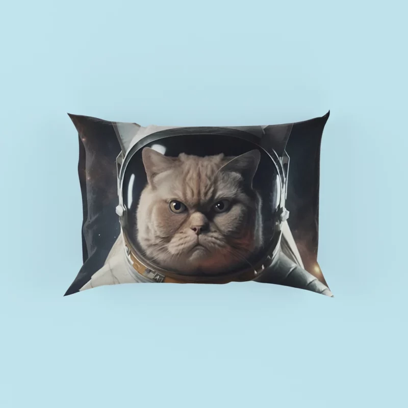 Angry Cat in Space Suit Pillow Cases