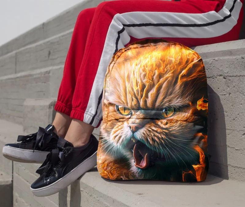 Angry Orange Cat Backpack 1