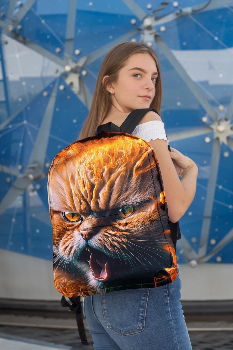 Angry Orange Cat Backpack 2